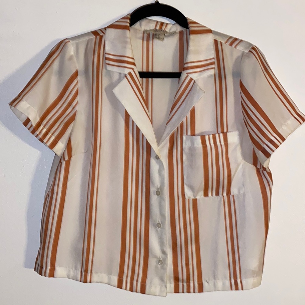 Silk Short Sleeve Button Up